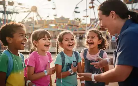 Glückliche Kinder mit Diabetes-Geräten in einem Freizeitpark, die an einer Schulung teilnehmen. - Foto: über boerse-global.de