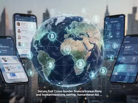 Digitale Weltkugel mit Währungssymbolen und Verbindungslinien, überlagert mit mobilen Zahlungsbildschirmen und unscharfer Stadt, Symbol für globale digitale Finanzen. - Foto: über boerse-global.de
