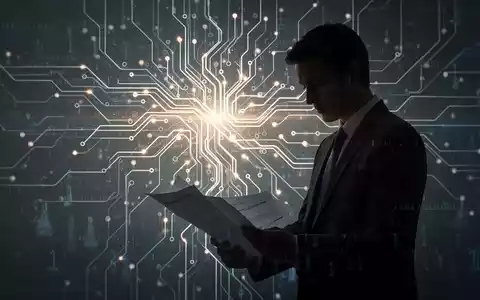 Eine stilisierte Darstellung eines neuralen Netzwerks oder einer Platine mit digitalen Codes, die KI-Regulierung und Compliance symbolisiert. - Foto: über boerse-global.de