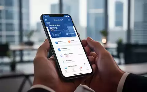Eine Hand hält ein Smartphone mit einer Banking-App und Finanzdaten, Symbol für Online-Kontoeröffnung und digitales Banking. - Foto: über boerse-global.de