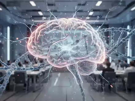 Eine futuristische Darstellung eines Gehirns oder Nervensystems mit leuchtenden Verbindungen, die medizinische Forschung und Entwicklung symbolisieren. - Foto: über boerse-global.de