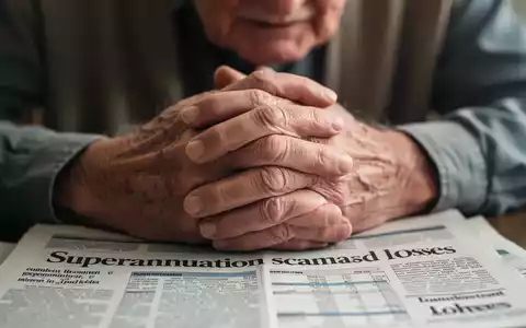 Nahaufnahme der gefalteten Hände eines Seniors auf einer Finanzzeitung über Rentenbetrug und -verluste. - Foto: über boerse-global.de