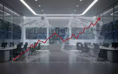 Abstürzender Finanzgraph mit stilisierten Auktionsdokumenten in einem modernen Handelsraum, der fallende Kurse darstellt. - Foto: über boerse-global.de