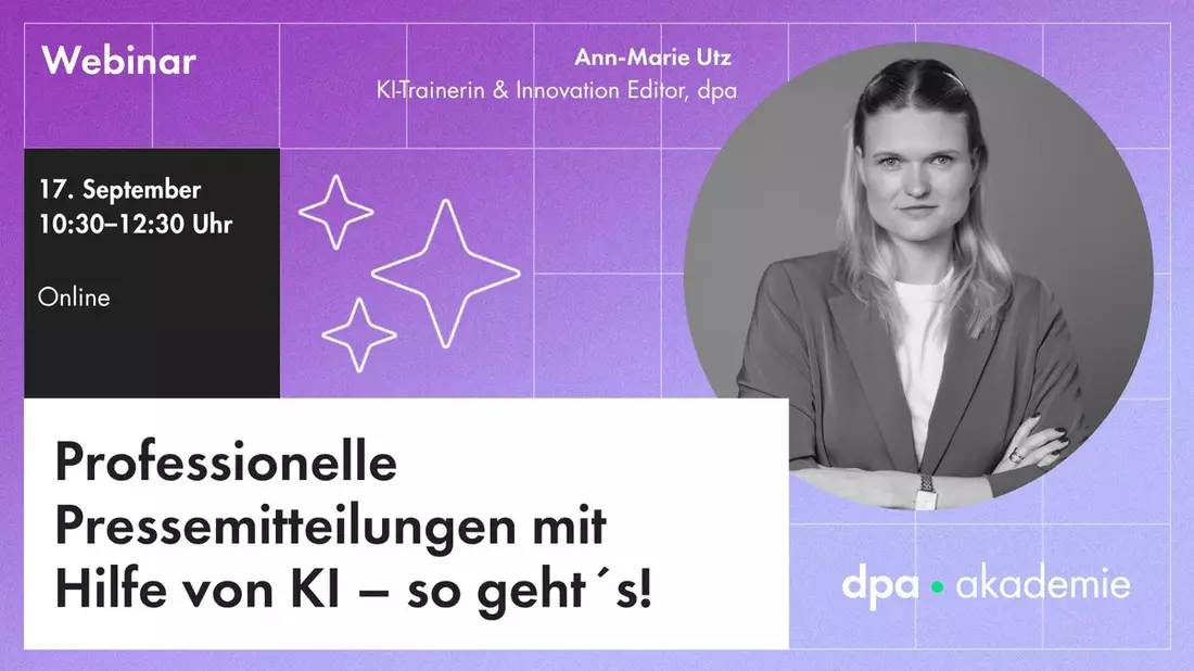 Pressemitteilungen schreiben mit KI I dpa-Akademie - Bild: presseportal.de