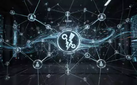 Stilisierte digitale Netzwerkstruktur mit Knoten und Linien, ein Knoten mit Unterbrechungssymbol hervorgehoben. - Foto: über boerse-global.de