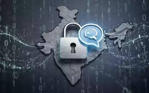 Ein stilisiertes digitales Schloss-Symbol über einer Karte von Indien, mit einer Sprechblase, die eine Verzögerung bei der Funktion andeutet. - Foto: über boerse-global.de