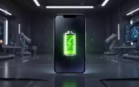 Nahaufnahme eines schlanken, ultradünnen Smartphones, möglicherweise iPhone Air 2, mit Batteriesymbol für hohe Kapazität auf dem Bildschirm. Das Telefon glüht dezent und betont die fortschrittliche Technologie. - Foto: über boerse-global.de