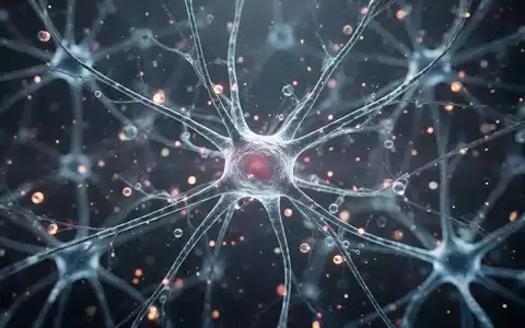 Abstrakte Darstellung von Gehirnsynapsen und neuronalen Netzwerken mit Lichtpartikeln, die wissenschaftliche Forschung symbolisieren. - Foto: über boerse-global.de