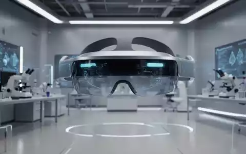 Ein futuristisches, schlankes Augmented-Reality-Headset in einer hochmodernen Umgebung, das Innovation und Technologie symbolisiert. - Foto: über boerse-global.de