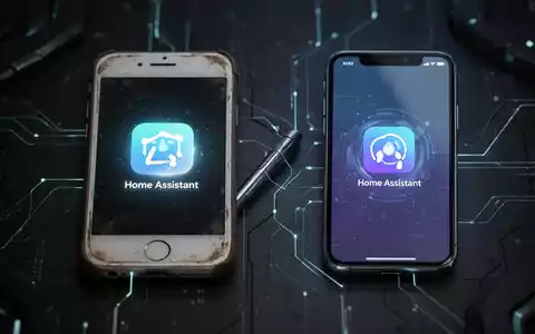Ein altes Smartphone mit leuchtendem Home-Assistant-Symbol neben einem modernen Smartphone mit aktualisierter App. - Foto: über boerse-global.de