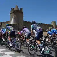 Die Profis auf der vierten Etappe der Tour de France.  - Foto: Thibault Camus/AP/dpa