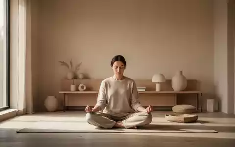 Eine ruhige, minimalistische Inneneinrichtung mit einer Person, die sich entspannt, symbolisiert Slow Living und digitale Entschleunigung. - Foto: über boerse-global.de