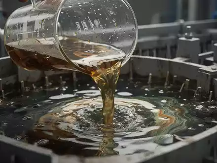 Kontaminiertes Wasser wird aus einem Becherglas in ein Gewässer oder Filtersystem gegossen, symbolisch für Umweltgifte und Sanierungsherausforderungen. - Foto: über boerse-global.de