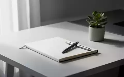 Ein minimalistischer Schreibtisch mit Notizbuch, Stift und kleiner Pflanze, der Einfachheit und Klarheit symbolisiert. - Foto: über boerse-global.de