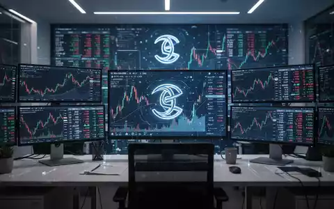 Moderner Handelsarbeitsplatz mit Monitoren, die Aktiencharts und Kryptodaten anzeigen, symbolisiert Geminis Expansion in den Aktienhandel. - Foto: über boerse-global.de