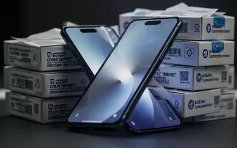 Ein Smartphone liegt vor einem Stapel gefälschter Produktverpackungen, die Garantieprobleme und Produktfälschungen symbolisieren. - Foto: über boerse-global.de