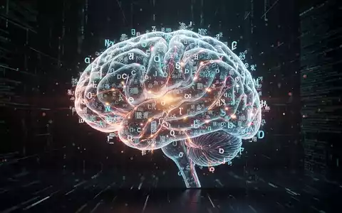 Ein stilisiertes, leuchtendes Gehirn, das aus miteinander verbundenen linguistischen Symbolen und mehreren Sprachen besteht. - Foto: über boerse-global.de
