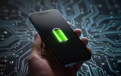 Nahaufnahme eines modernen Smartphones in einer Hand, das ein volles Batteriesymbol auf dem Bildschirm zeigt. - Foto: über boerse-global.de