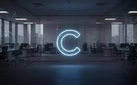 Ein leuchtendes, minimalistisches digitales Icon, ähnlich dem Microsoft Copilot-Logo, allein in einem dunklen, weitläufigen Büro, symbolisiert geringe Akzeptanz. - Foto: über boerse-global.de