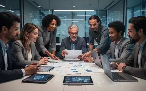 Eine Gruppe von Arbeitnehmervertretern diskutiert in einem modernen Konferenzraum, mit Tablets und Laptops auf dem Tisch. - Foto: über boerse-global.de