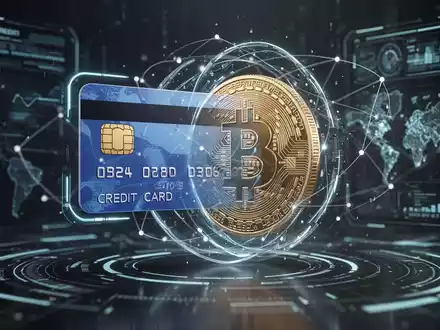 Stilisierte Kreditkarte, die mit einer Kryptowährungsmünze verschmilzt, symbolisiert digitale Zahlungen und finanzielle Innovation. - Foto: über boerse-global.de