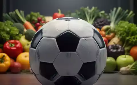 Ein Fußball liegt vor einem verschwommenen Hintergrund aus frischem Obst und Gemüse, symbolisiert die Partnerschaft zwischen Sport und Ernährung. - Foto: über boerse-global.de