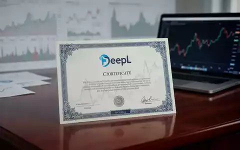 Eine einzelne DeepL-Aktie liegt auf einem Schreibtisch, mit einem stagnierenden Kursdiagramm im Hintergrund. - Foto: über boerse-global.de