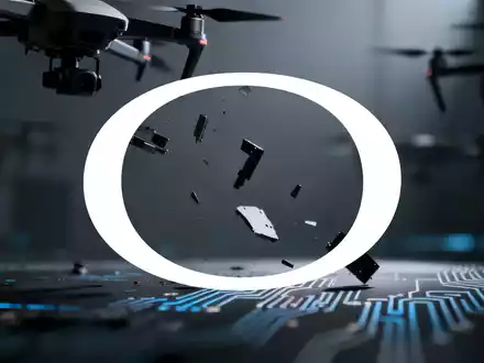 Eine abstrakte, atmosphärische Szene, die die Technologie- oder Drohnenbranche darstellt, mit einer Stimmung des Rückgangs oder Misserfolgs. - Foto: über boerse-global.de