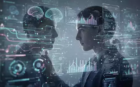 Eine Person betrachtet einen Bildschirm mit abstrakt fließenden digitalen Daten, die digitale Gesundheitslösungen und ADHS-Therapien symbolisieren. - Foto: über boerse-global.de