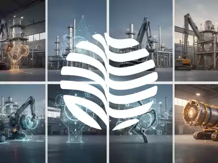 Abstrakte Darstellung von vier getrennten Industrieelementen, die eine strategische Umstrukturierung und neue Geschäftsfelder symbolisieren. - Foto: über boerse-global.de