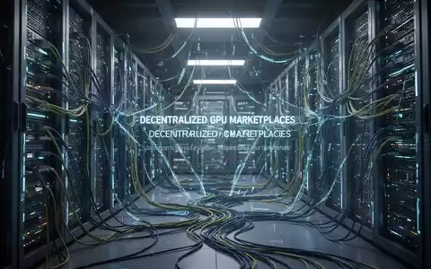 Zukunftstechnologie-Rechenzentrum mit leuchtenden Servern und komplexen Netzwerkkabeln, Symbol für dezentrale GPU-Marktplätze - Foto: über boerse-global.de