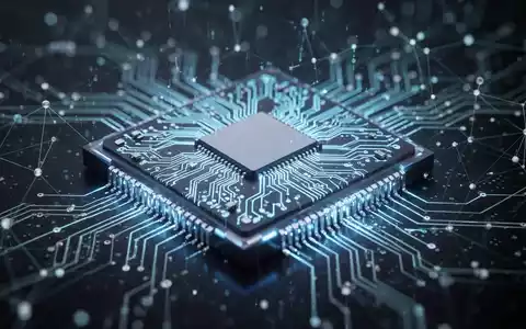 Nahaufnahme eines futuristischen, leuchtenden KI-Chips mit komplexen Schaltkreisen, Symbol für fortschrittliche Technologie und Wettbewerb. - Foto: über boerse-global.de