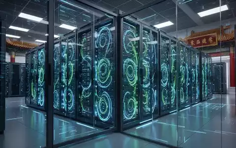 Nahaufnahme von leuchtenden Supercomputer-Server-Racks in einem hochmodernen Rechenzentrum, die technologischen Fortschritt symbolisieren. - Foto: über boerse-global.de