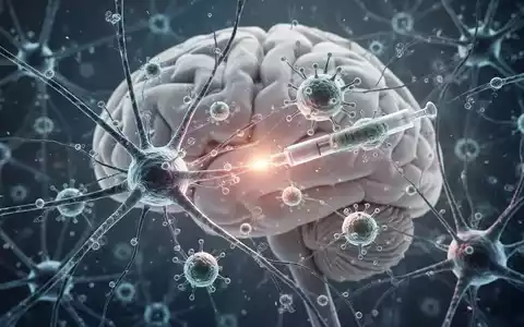 Nahaufnahme von stilisierten Neuronen und Immunzellen, die in einem Gehirn interagieren, mit einem subtilen Glühen, das die Wirkung eines Impfstoffs darstellt. - Foto: über boerse-global.de