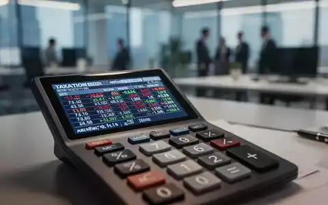 Nahaufnahme eines Taschenrechners, der komplexe Finanzzahlen anzeigt, mit einem unscharfen modernen Büro im Hintergrund. - Foto: über boerse-global.de