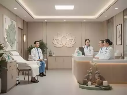 Eine moderne Gesundheitseinrichtung, die traditionelle chinesische Medizin und westliche Medizin integriert, mit subtilen Symbolen und einer ruhigen Atmosphäre. - Foto: über boerse-global.de