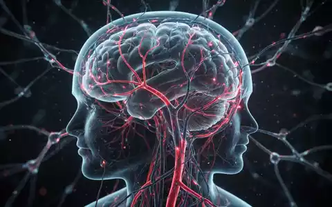 Abstrakte Darstellung von neuronalen Netzwerken und Blutgefäßen im menschlichen Kopf, die medizinische Diagnose und Intervention symbolisieren. - Foto: über boerse-global.de