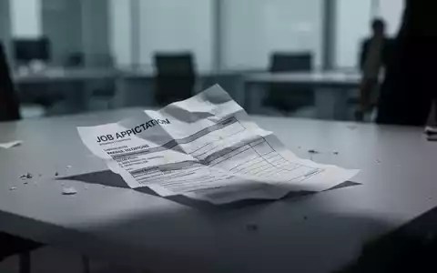 Ein zerknülltes Bewerbungsformular liegt auf einem Büroschreibtisch, teilweise im Schatten, der Vernachlässigung symbolisiert. - Foto: über boerse-global.de