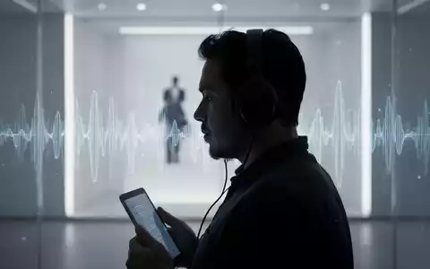 Eine Person mit Kopfhörern lauscht aufmerksam, umgeben von sanften Lichtreflexen und abstrakten Klangwellen. - Foto: über boerse-global.de