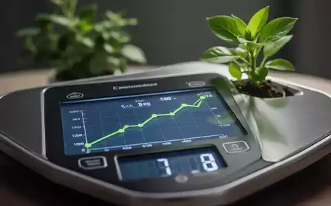 Eine Nahaufnahme einer digitalen Waage, die ein sinkendes Gewicht anzeigt, mit einer unscharfen grünen Pflanze im Hintergrund. - Foto: über boerse-global.de