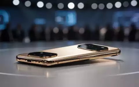 Schlankes, modernes Smartphone mit goldenem Metallrahmen und markantem Kameramodul vor verschwommenem High-Tech-Hintergrund. - Foto: über boerse-global.de
