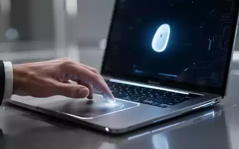 Nahaufnahme einer Hand auf Laptop-Trackpad mit leuchtendem Mauszeiger, symbolisiert eine Tech-Lösung. - Foto: über boerse-global.de