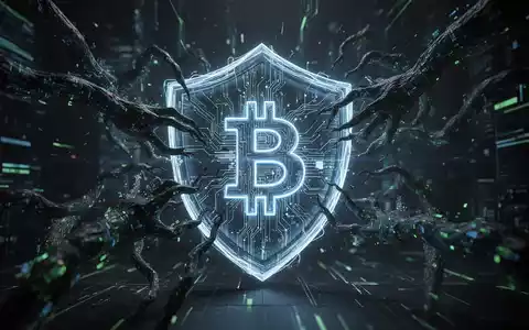 Abstrakte Darstellung von Cybersicherheit im Finanzsektor, leuchtende Linien schützen ein Krypto-Symbol vor digitalen Bedrohungen. - Foto: über boerse-global.de