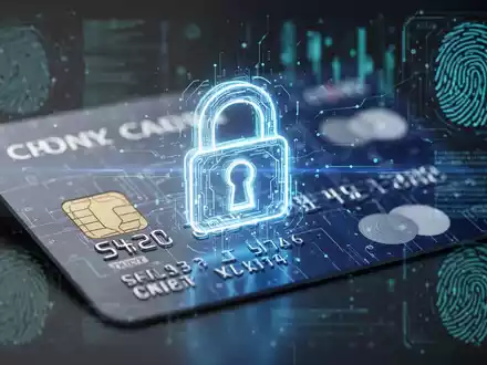 Kreditkarte mit digitalem Schlosssymbol für Sicherheit und Finanztechnologie. - Foto: über boerse-global.de