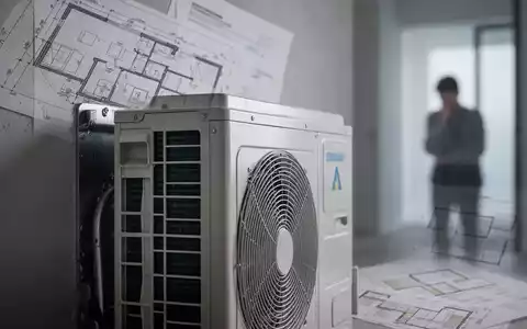 Eine moderne Wärmepumpe in einem Haus, im Hintergrund verschwommene Finanzdokumente, die Förderkürzungen andeuten. - Foto: über boerse-global.de