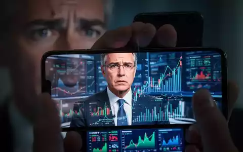 Nahaufnahme eines Smartphone-Bildschirms, der ein Deepfake-Video eines Finanzexperten mit betrügerischen Investitionsgrafiken zeigt. - Foto: über boerse-global.de