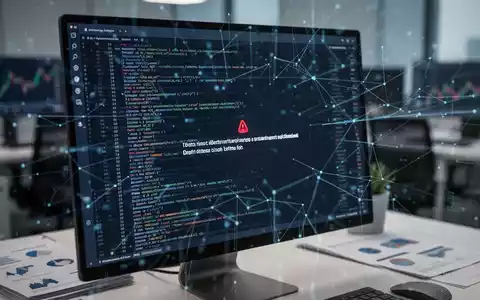 Ein Computermonitor zeigt eine Fehlermeldung mit Code 50007 an, im Hintergrund verschwommen ein moderner Büroraum. - Foto: über boerse-global.de