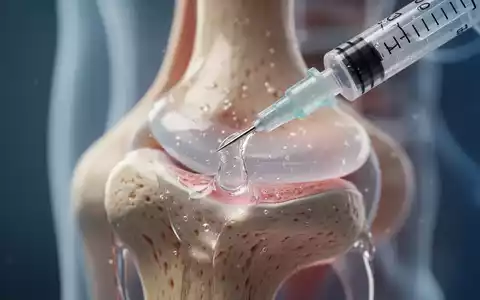 Nahaufnahme einer Spritze, die eine Substanz in ein Gelenk injiziert, symbolisch für eine neue Arthrose-Behandlung. - Foto: über boerse-global.de
