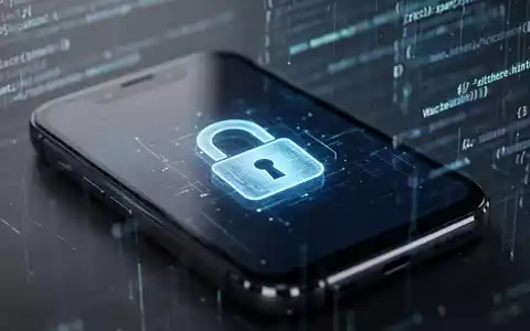 Smartphone mit digitalem Schloss-Symbol auf dem Bildschirm, das Sicherheit und Software-Beschränkungen darstellt. - Foto: über boerse-global.de