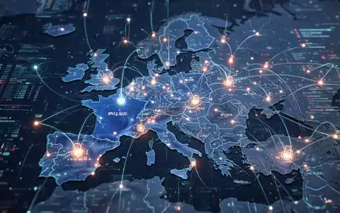 Eine Europakarte mit leuchtenden digitalen Datenströmen und Finanzknotenpunkten, die die Implementierung von ViDA in den EU-Ländern darstellt. - Foto: über boerse-global.de
